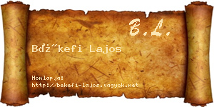 Békefi Lajos névjegykártya